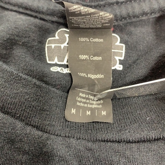 MEN’S Anvil by Gildan Black Star Wars Vader Claus Short Sleeve Tee Shirt Size M - Picture 5 of 6